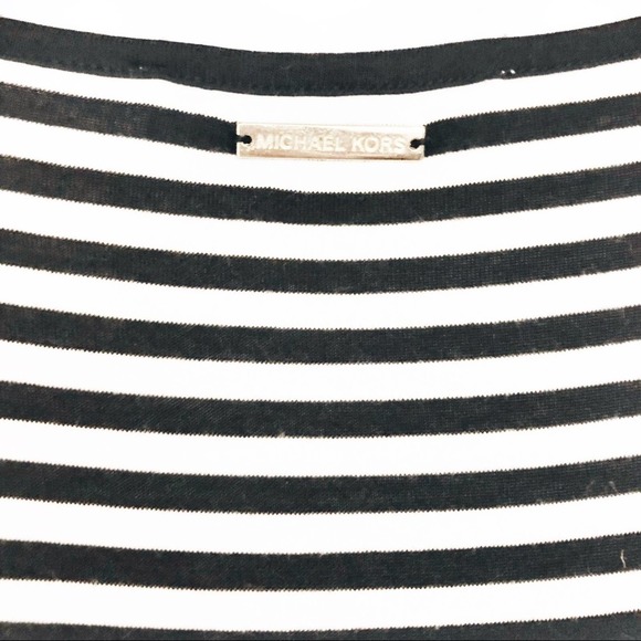 Michael Kors Black & White Striped Asymmetrical Hem Tunic Women's Size Small - Picture 6 of 8